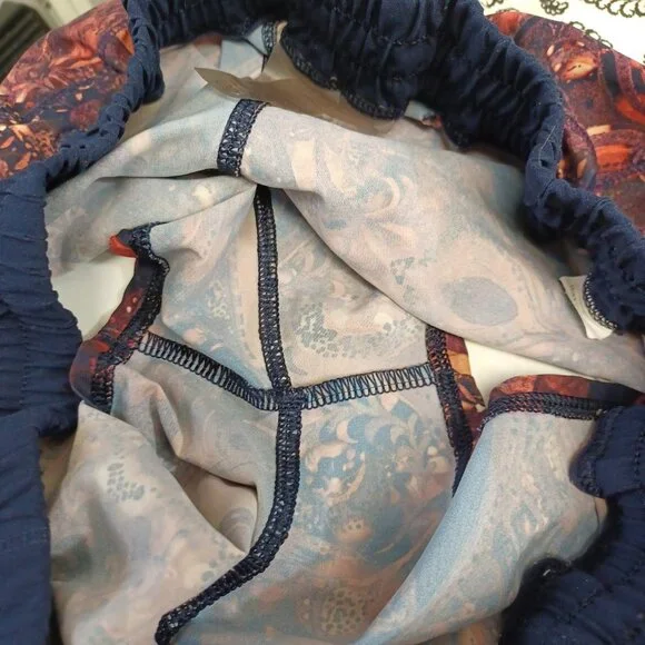 Calia by Carrie Underwood Shorts Pull On Tie Waist Blue Multi Womens Small - Picture 9 of 12